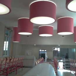 caisson rétroéclairé restaurant scolaire